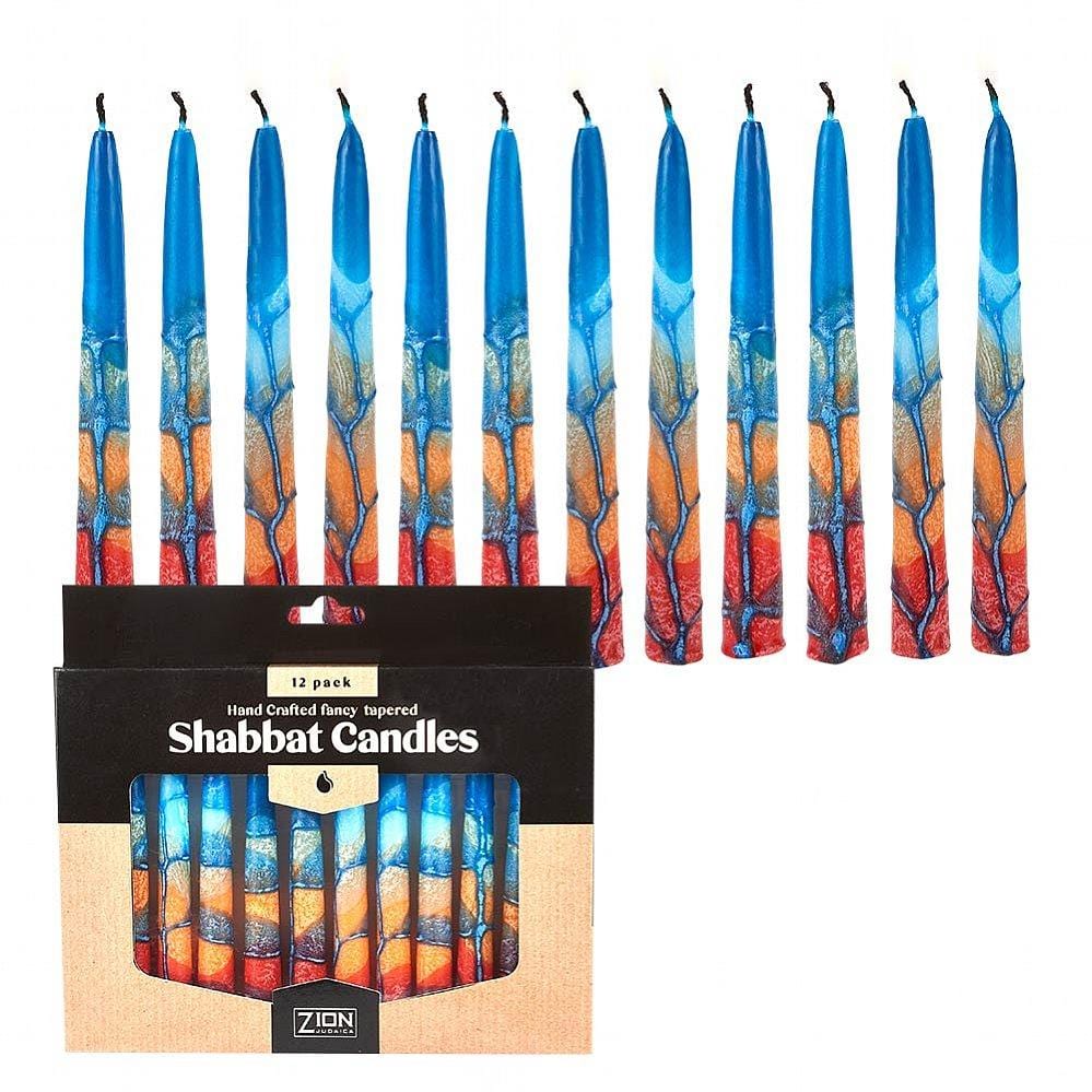 Zion Judaica Shabbat Candles Handmade Shabbat Candles - Dusk Reflection