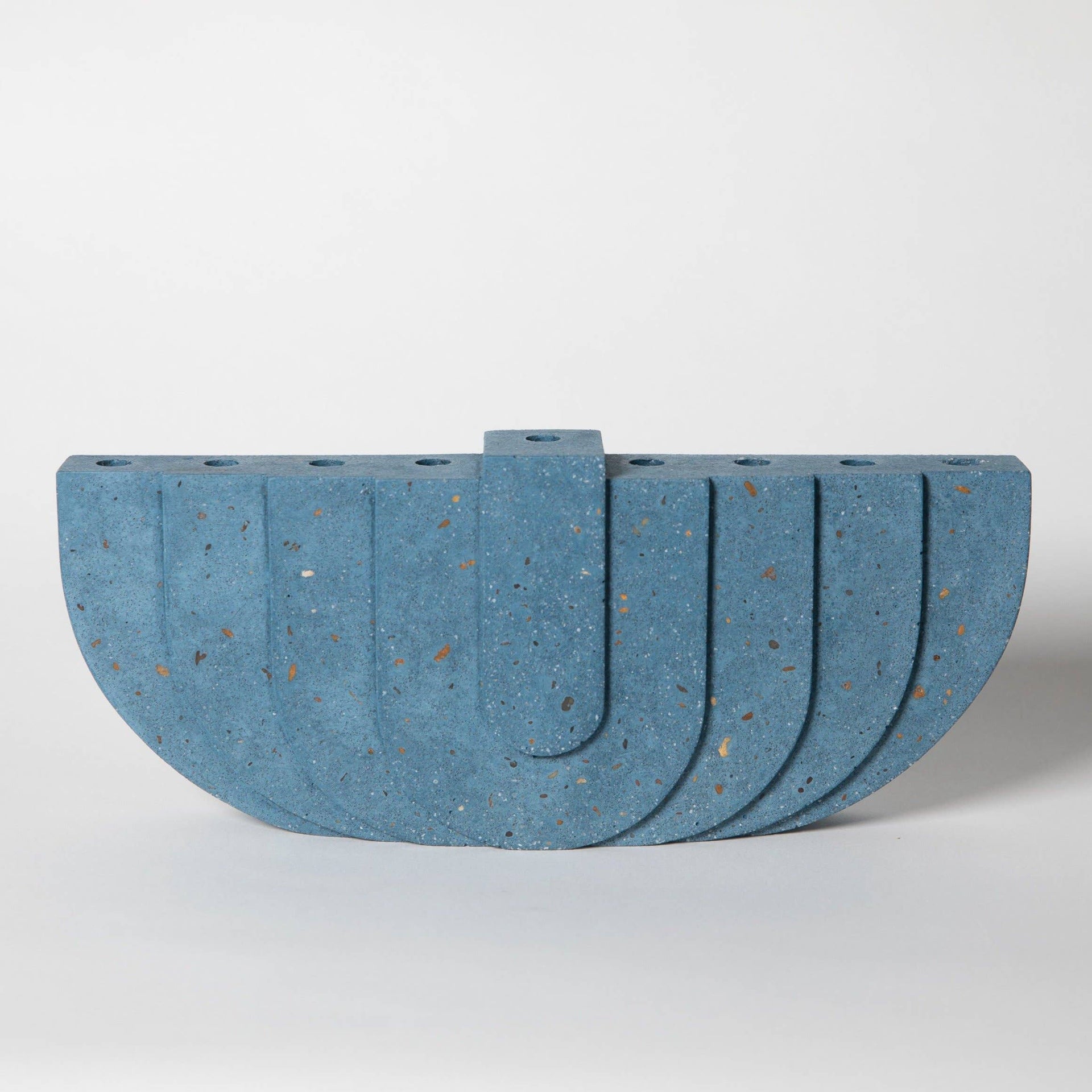 pretti.cool Menorahs Terrazzo Concrete Menorah - Cobalt
