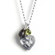 Emily Rosenfeld Necklaces Star of David Heart Necklace With Gem by Emily Rosenfeld