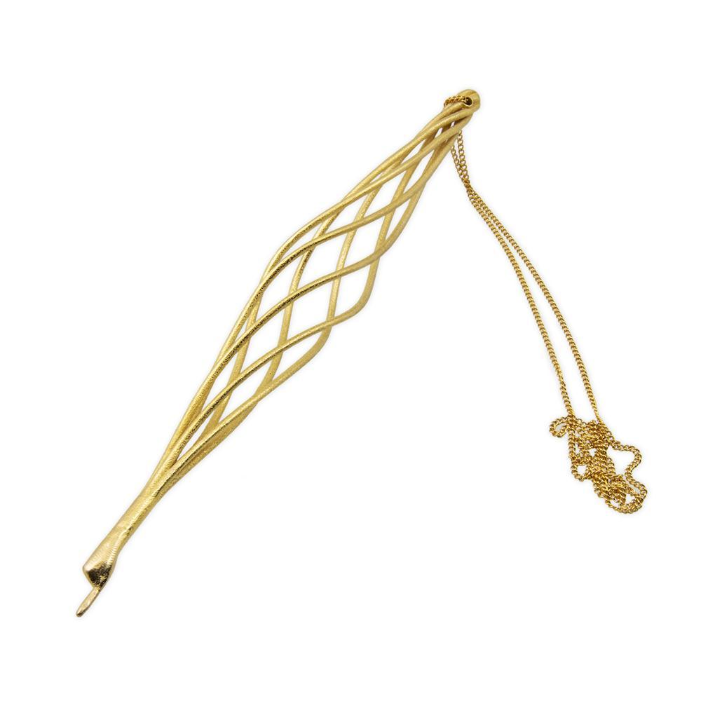 Joy Stember Yad Gold-Plated Twisted Caged Yad by Joy Stember - Gold or Nickel