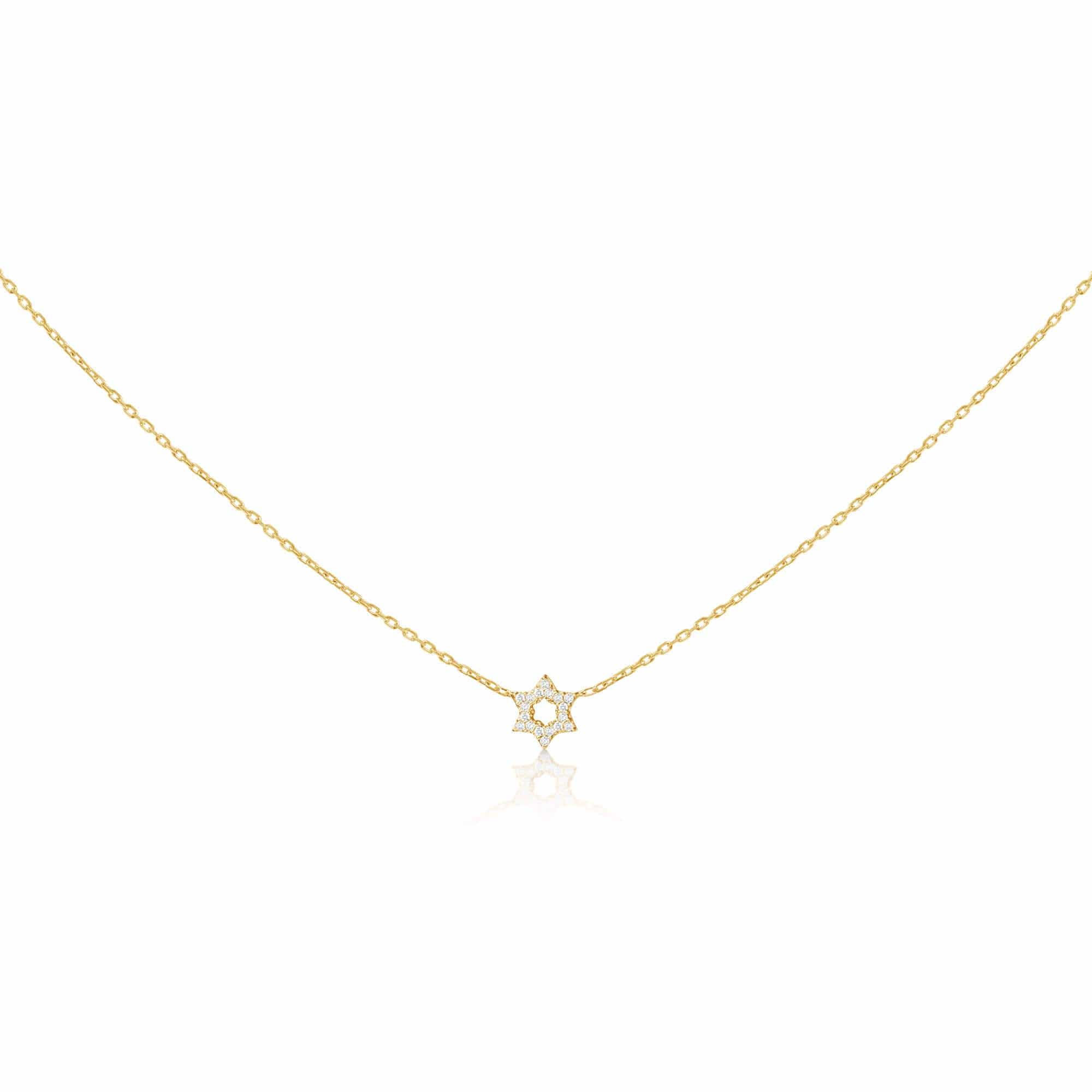 Small diamond star of david necklace Outlet