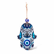 Alef Bet Hamsa Default Watchful Evil Eye and Hamsa Glass Wall Hanging