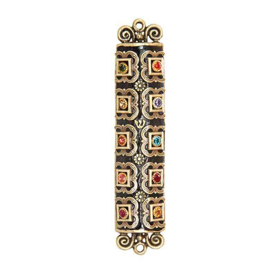 Michal Golan Handmade Black and Crystal Mezuzah