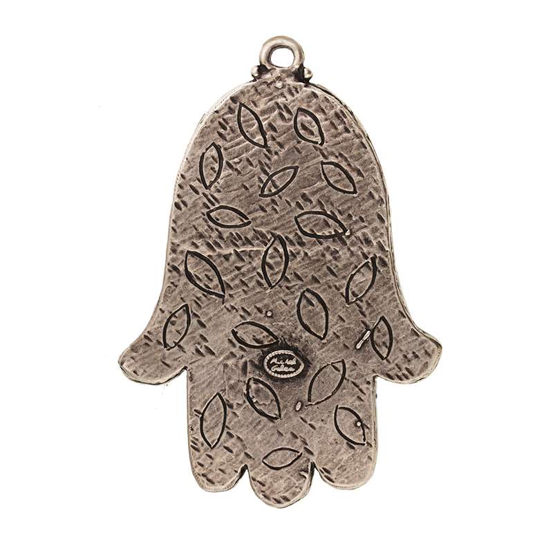 Michal Golan Wall Hamsas Indigo and Silver Wall Hamsa by Michal Golan