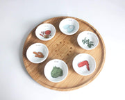Mickala Design Seder Plates Modern Bamboo and Porcelain Seder Plate - Colorful