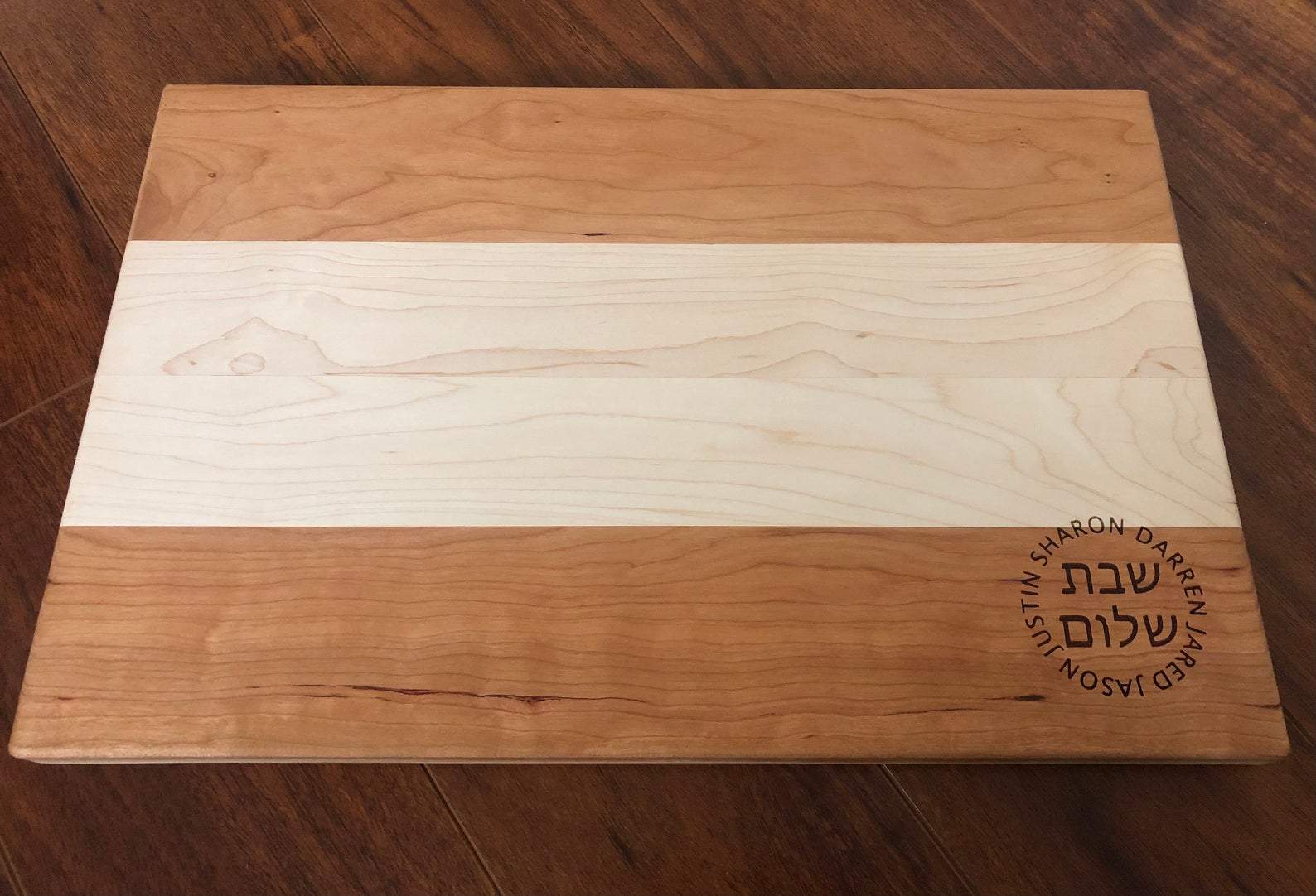 Dear Deer Crafts Challah Boards Personalized Shabbat Shalom Wood Challah Board - Mixed Wood or Maple