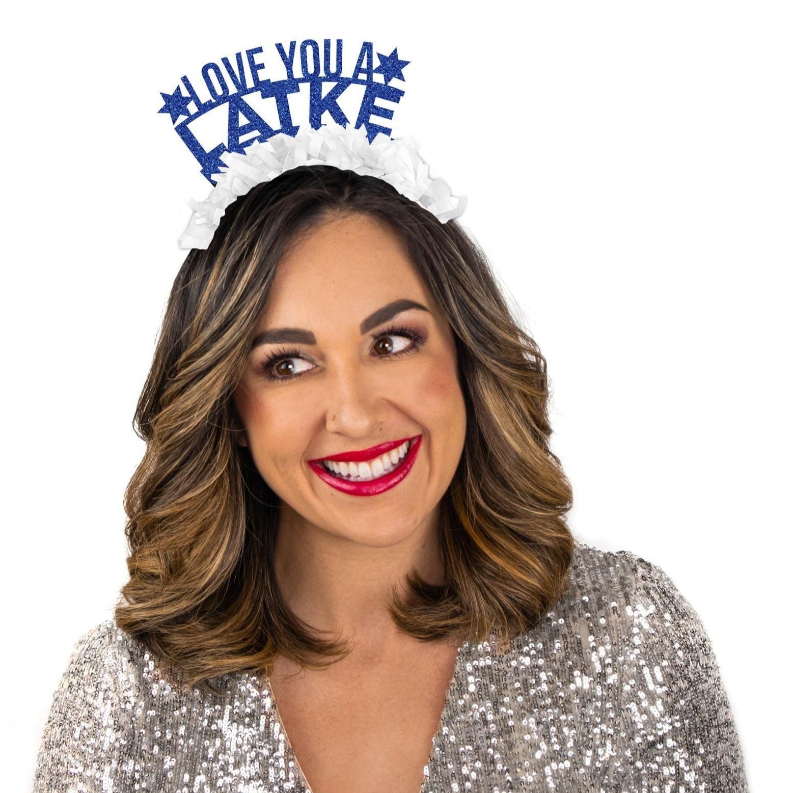 Festive Gal Headbands Blue Love You a Latke Headband