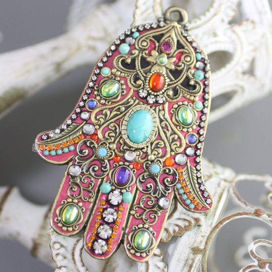 Fuchsia Wall Hamsa by Michal Golan