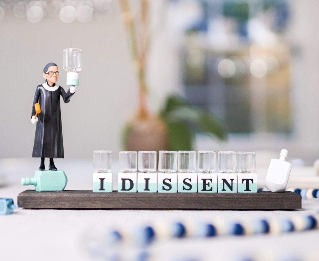 The Glamorous Elephant Menorahs Oil Menorah / Not Personalized RBG "I Dissent" Ruth Bader Ginsburg Menorah - Standard or Oil