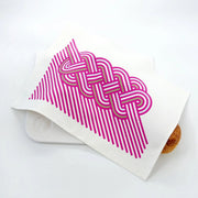 Studio Armadillo Challah Accessories Op-Art Cotton Challah Cover - Pink, Khaki and Light Blue
