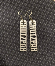 Frikkin Laser Sharks Earrings Chutzpah Laser-cut Acrylic Dangle Earrings - Gold or Silver