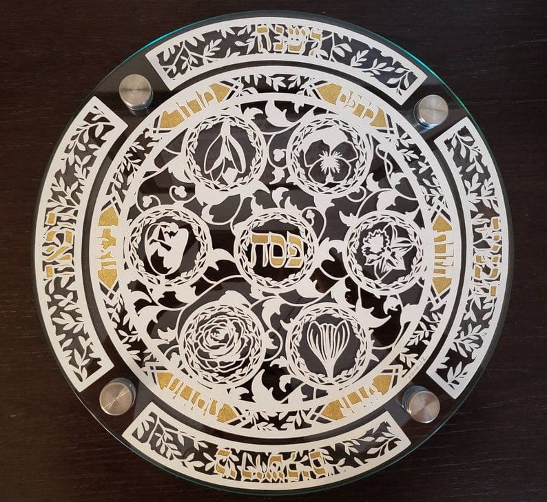 Jennifer Kaplan Designs Seder Plates Papercut Spring Decor Seder Plate