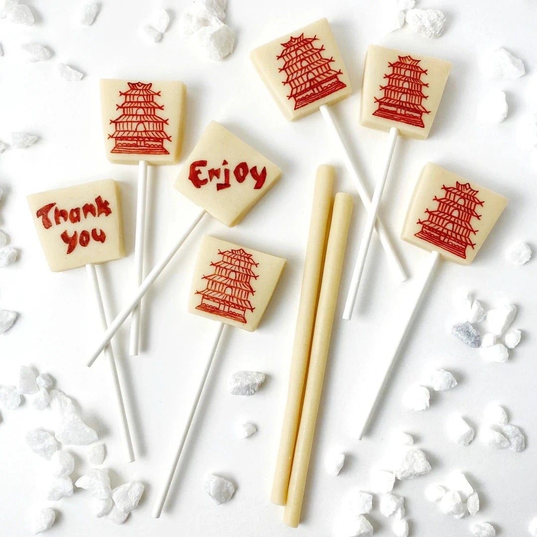 Red Chinese TakeOut Boxes, Fortune Cookie Wedding Favors, Colored