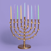 Amy Kritzer Becker Menorahs Gold Floral Lily Menorah
