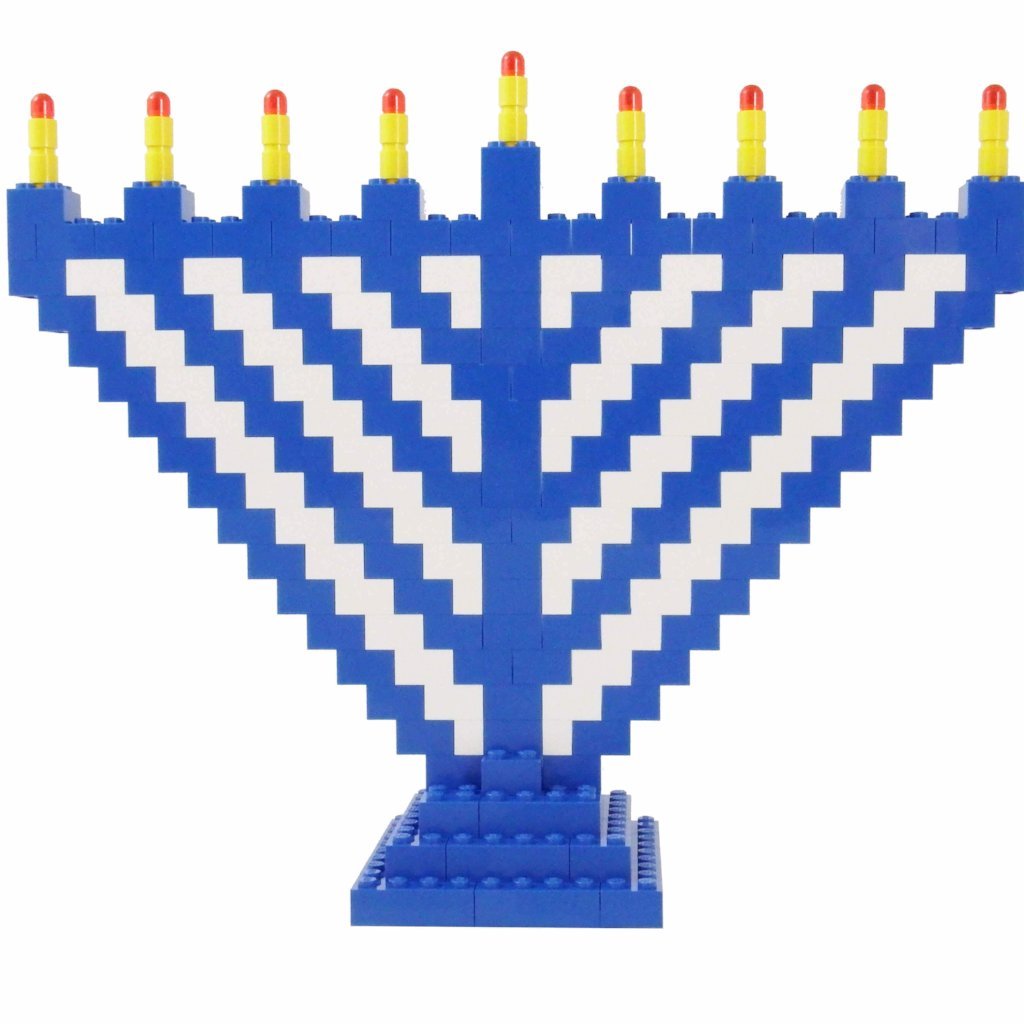jbrick Menorah Default Limited Edition Blue and White LEGO® Menorah