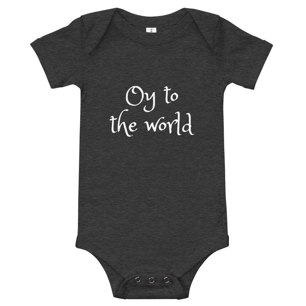 ModernTribe Onesie Dark Grey Heather / 3-6m Oy to the World Baby Onesie - (Choice of Colors)