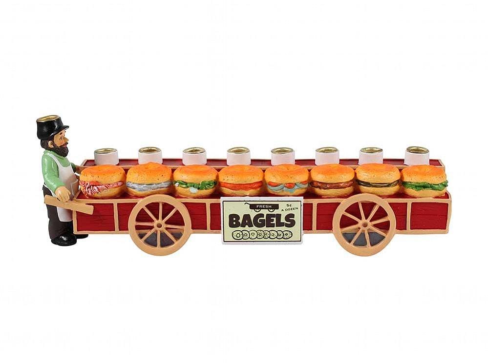 Zion Judaica Menorahs Default Bagels Hand-Painted Menorah