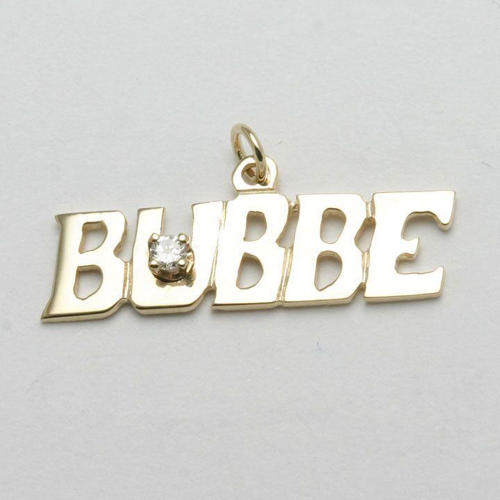 Bareket Jewelry Necklaces 14k Gold / Yes Diamond / 16" Box Chain 14k Gold Bubbe Pendant