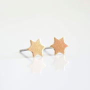 Grey Theory Mill Earrings Brass Bronze Star of David Earrings