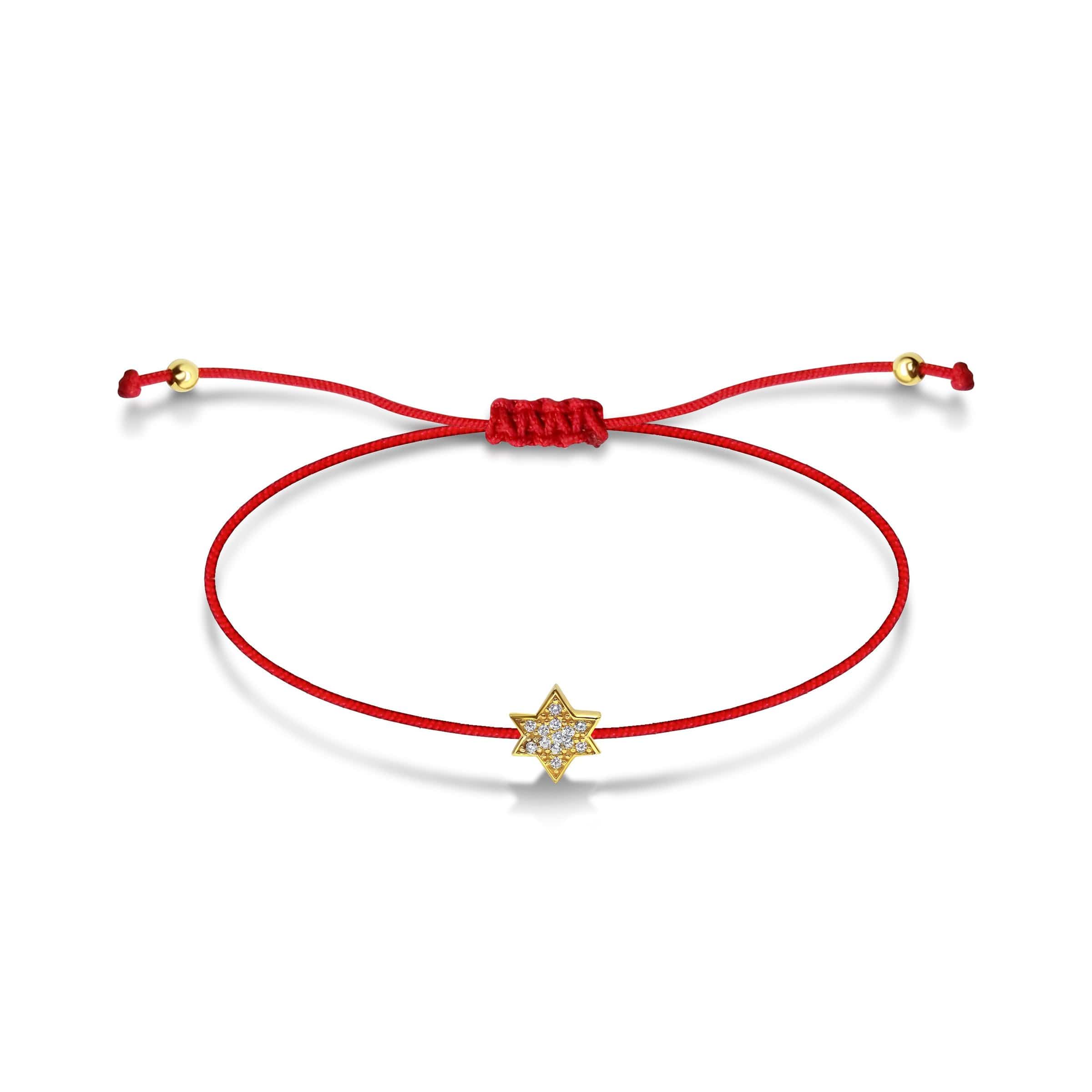 String Link Bracelet - 14k Gold And Red