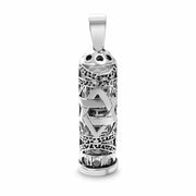 Alef Bet Necklaces Silver Star Mezuzah Necklace