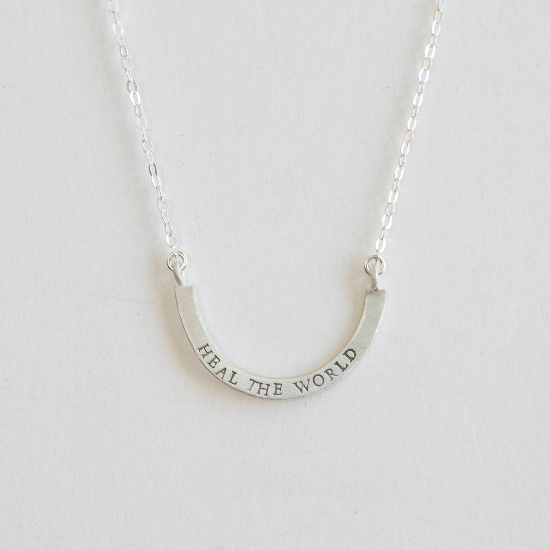 Emily Rosenfeld Necklaces Silver Tikkun Olam Cup Half Full Necklace by Emily Rosenfeld