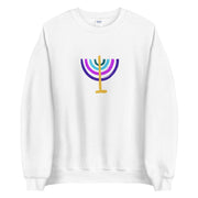 ModernTribe Sweatshirts White / S Unisex Colorful Menorah Sweatshirt