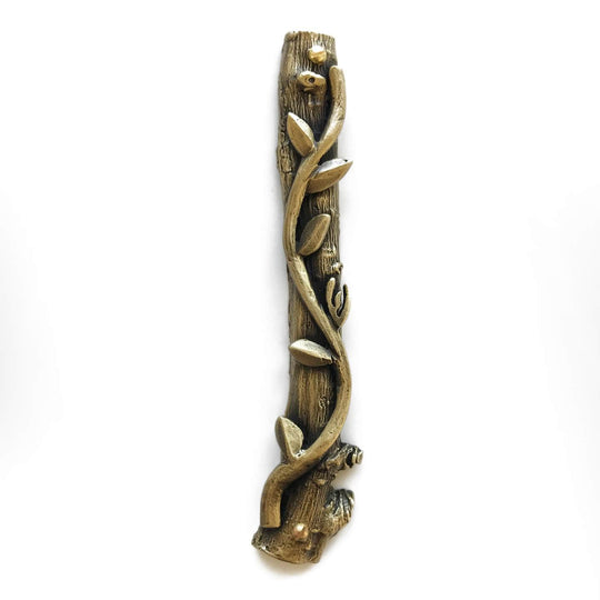 Brass Vine Mezuzah by Emily Rosenfeld
