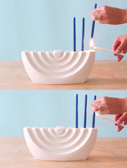 Studio Armadillo Menorah Ceramic Wavy Menorah