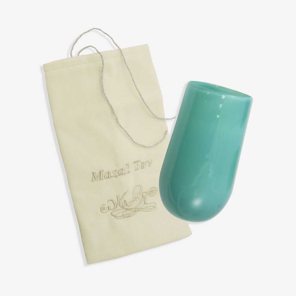 Mazel Tov Glass Smash Glass Turquoise Brights! Jewish Wedding Smash Glass