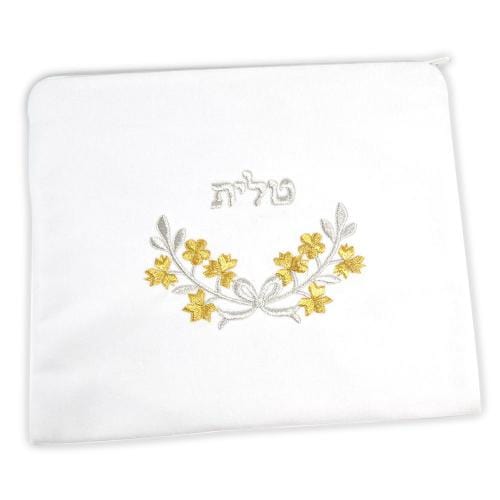 Zion Tallis Tallises White and Silver Paisley Tallis