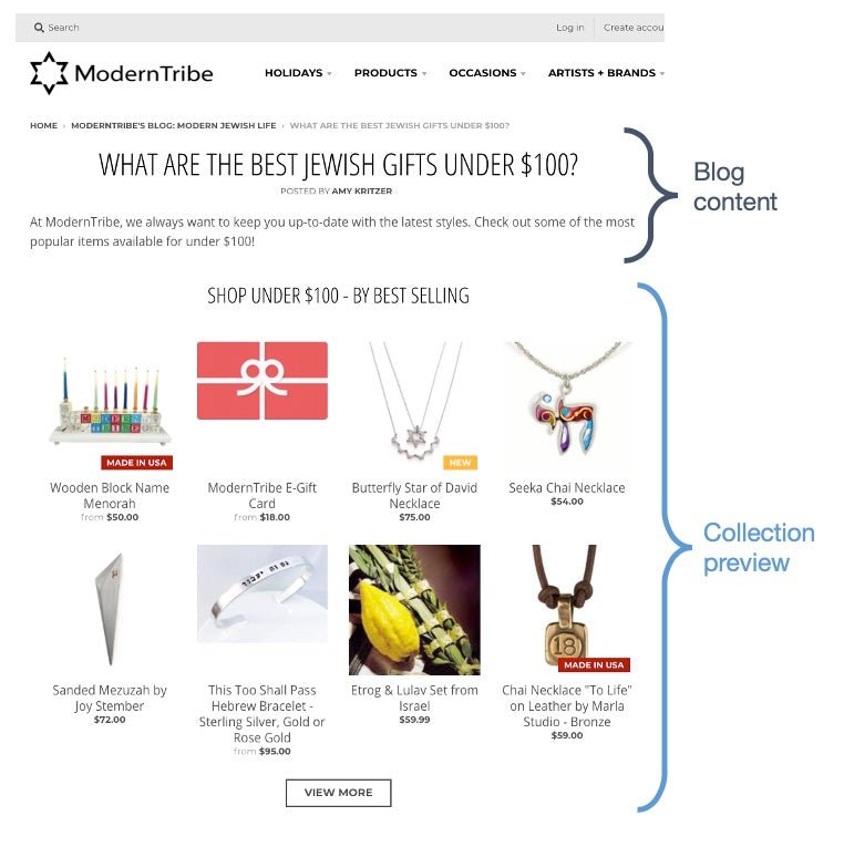 How to Add a Featured Collection to a Blog Post in Shopify - ModernTribe