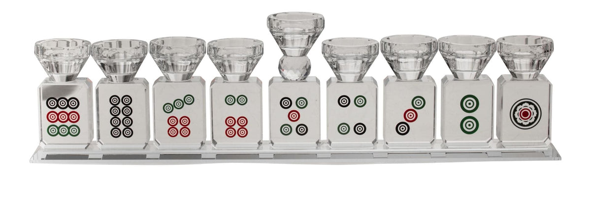 Copa Judaica Menorahs Mahjong Crystal Menorah for Tealights or Shabbat Candles