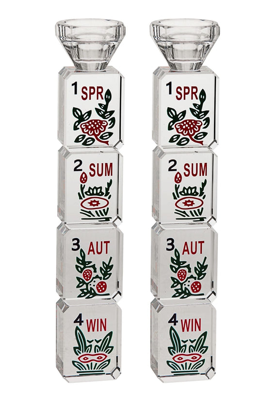 Mahjong Crystal Candlesticks - Large