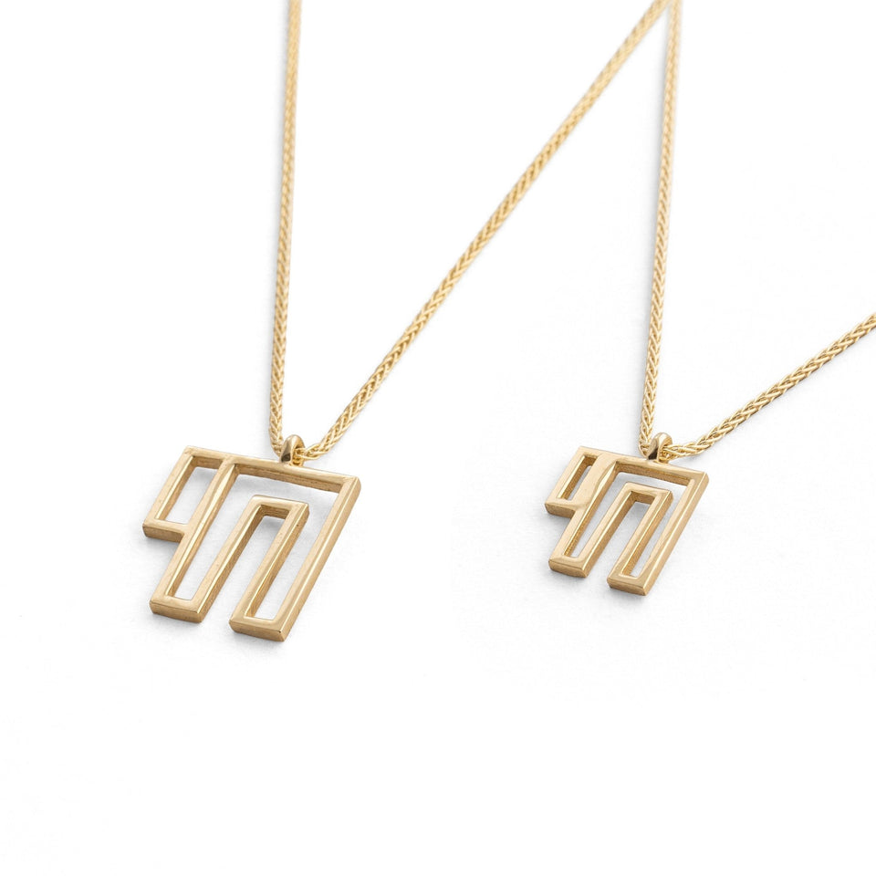 Israel Museum - Chai Outline Necklace by Israel Museum - 14k Gold - ModernTribe