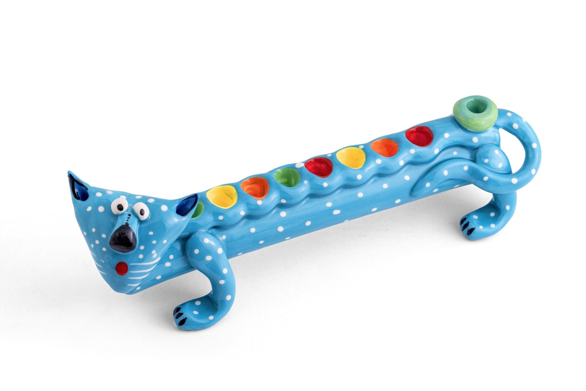 Handmade Ceramic Cat Menorah by Israel Museum
