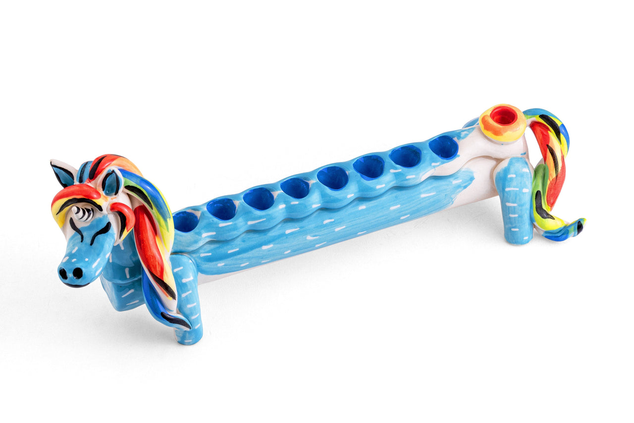 Israel Museum Menorahs Handmade Jewnicorn Unicorn Menorah by Israel Museum
