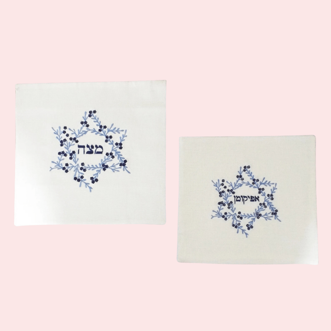 Three Generations - Floral Star of David Matzah Cover and Afikomen Bag Set - ModernTribe