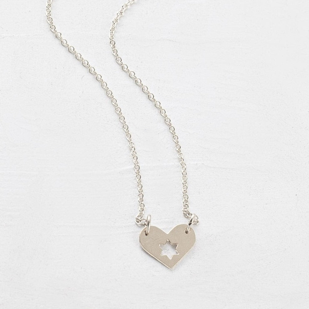 Shlomit Ofir Necklaces Israel At Heart Necklace - Silver