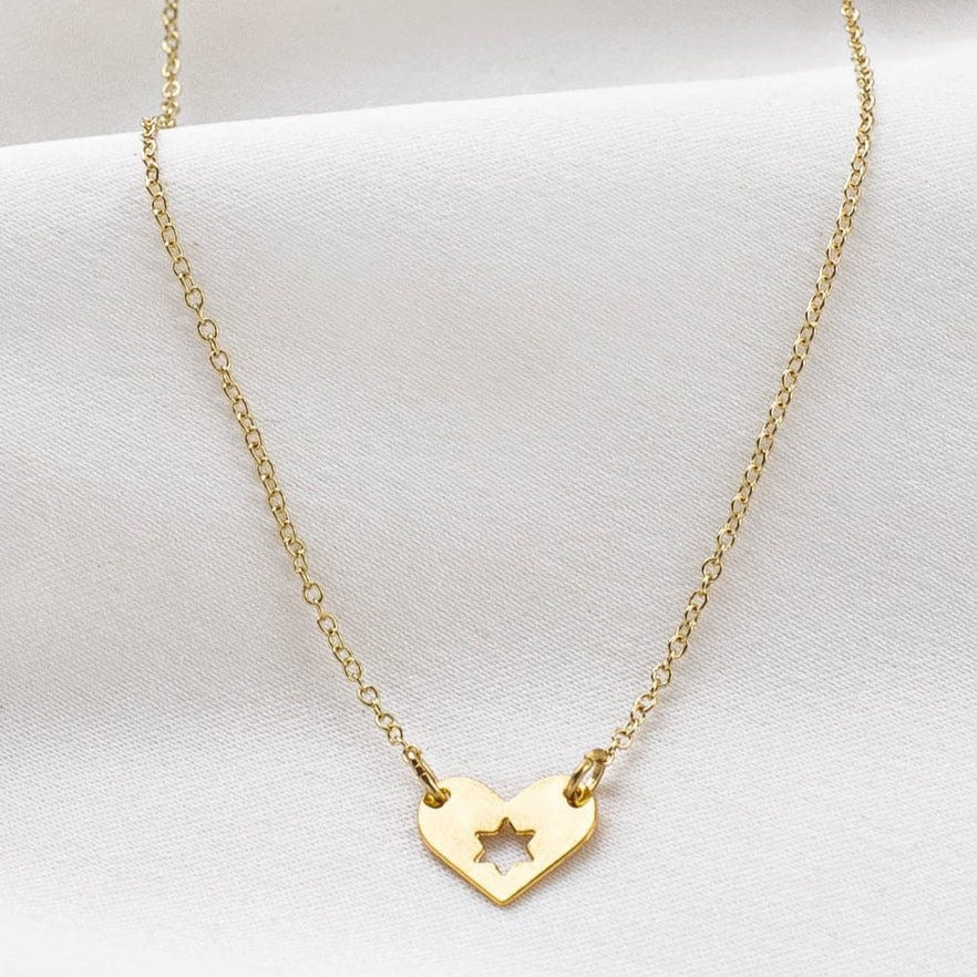 Shlomit Ofir - Gold Israel at Heart Necklace - 20% of Proceeds Donated - ModernTribe