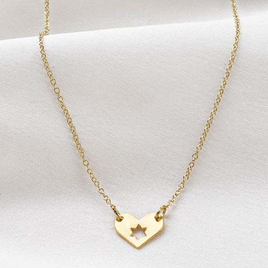 Gold Israel at Heart Necklace - 20% of Proceeds Donated