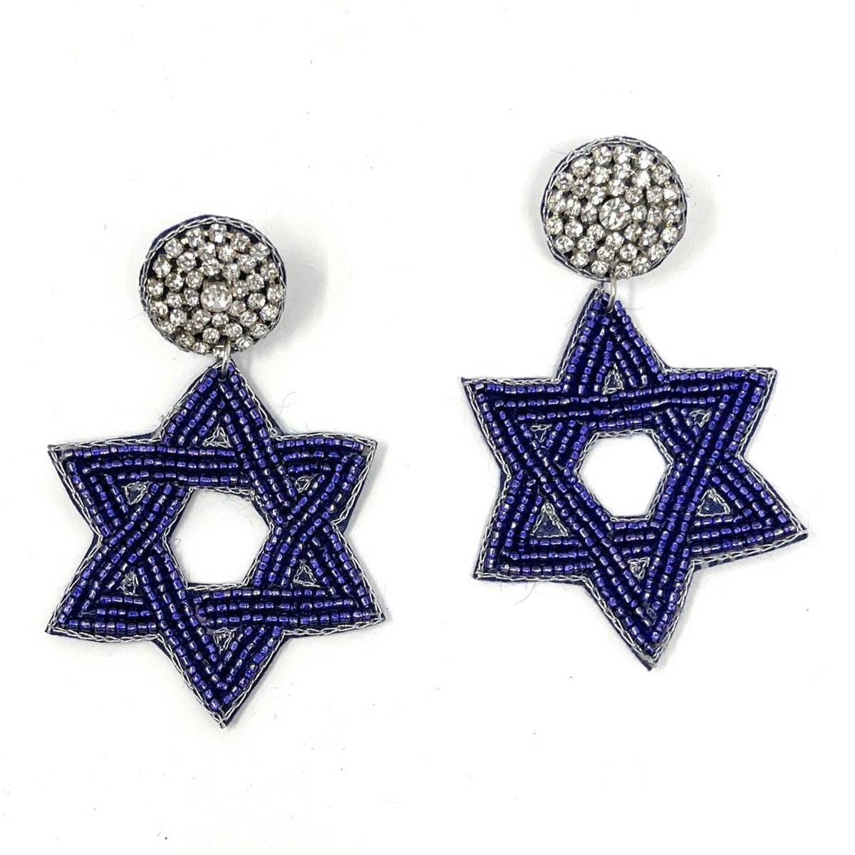 Twine and Love Earrings Star of David Beaded Earrings by Twine and Love