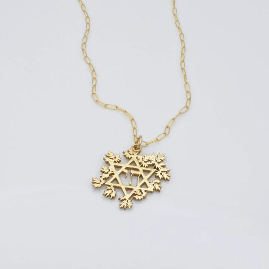 Artemisia Star of David and Chai Necklace