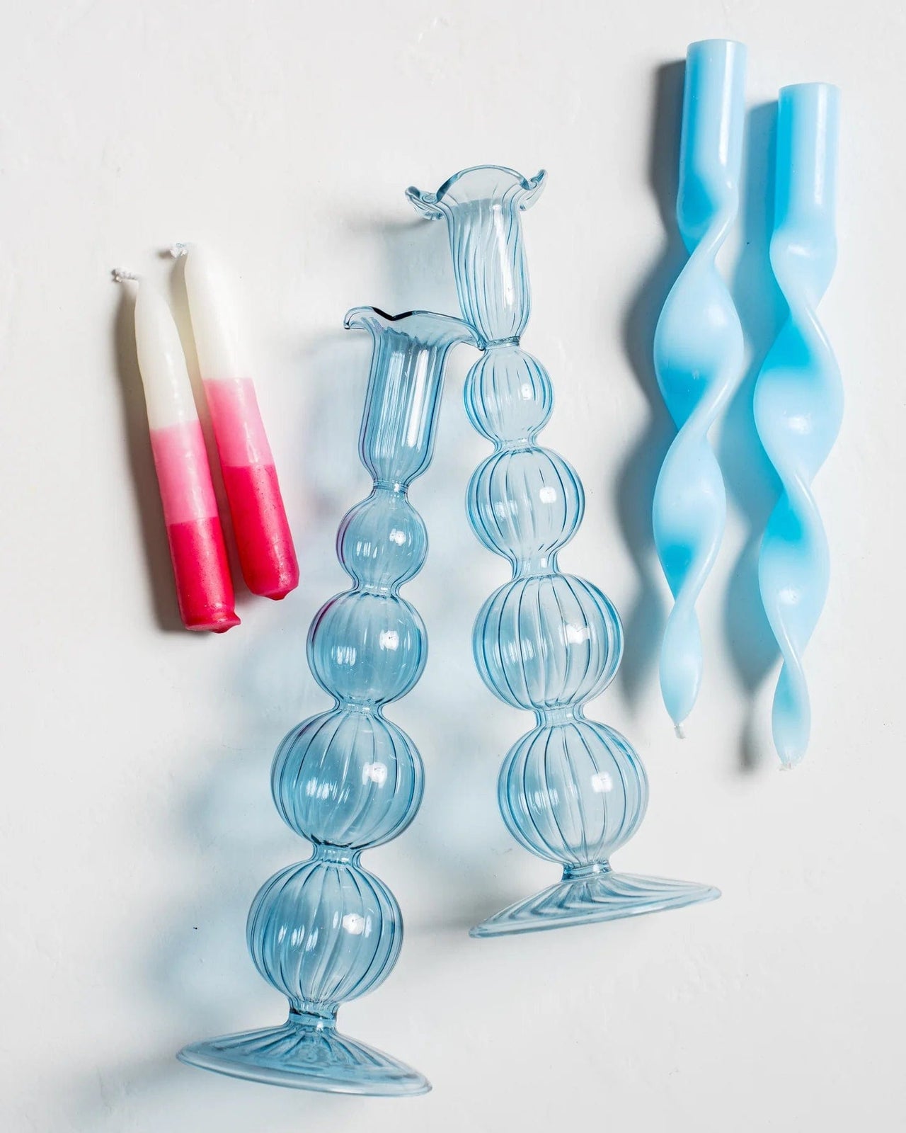 The Nosh Table - Venetian Blue Shabbat Candlesticks - ModernTribe