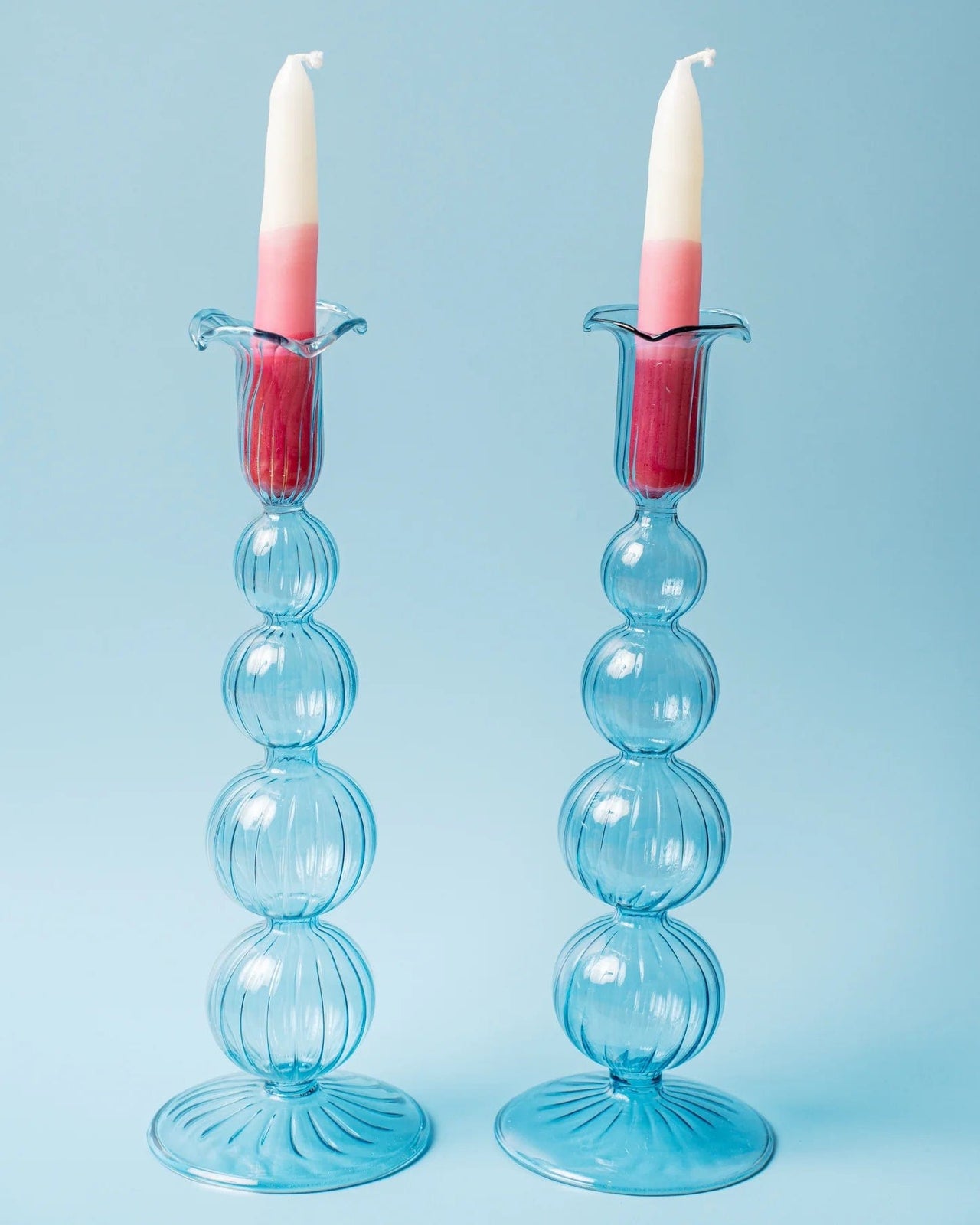 The Nosh Table - Venetian Blue Shabbat Candlesticks - ModernTribe