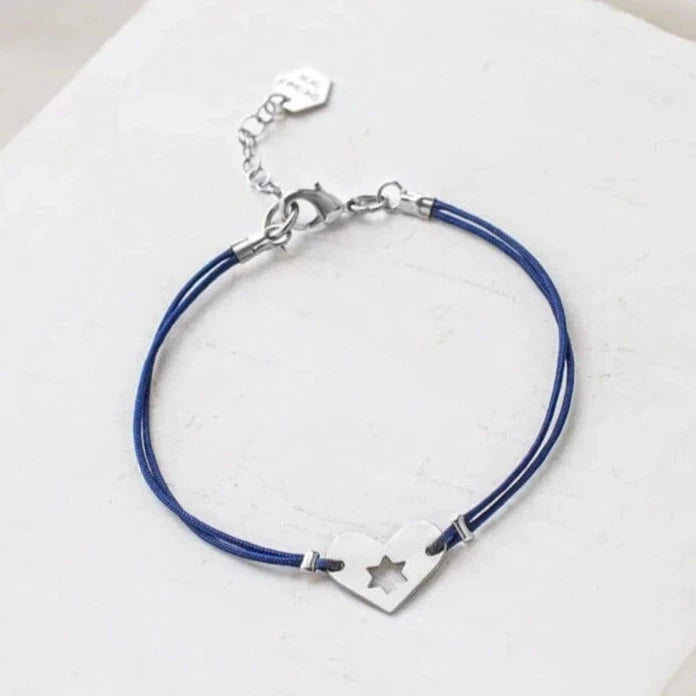 Shlomit Ofir Bracelets Silver and Dark Blue Israel at Heart Bracelet - 20% of Proceeds Donated