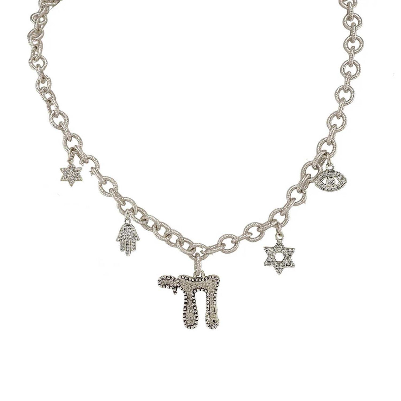 Love, Lisa - Debbie Jewish Chai Charm Necklace - Silver - ModernTribe