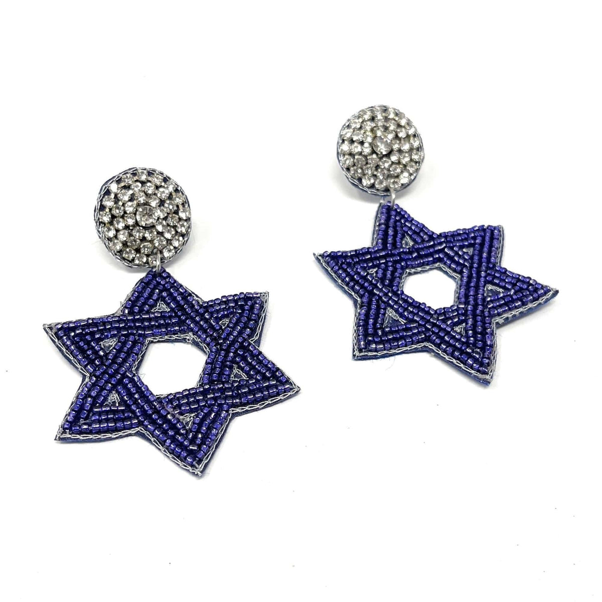 Twine and Love Earrings Star of David Beaded Earrings by Twine and Love