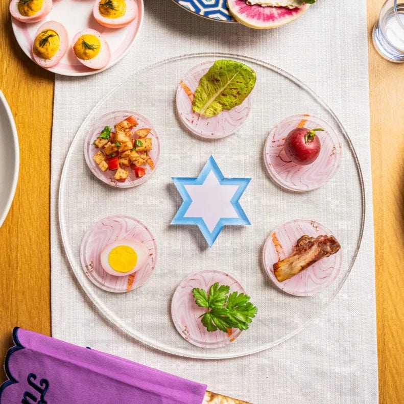 The Nosh Table Seder Plates Strawberry Swirl Seder Plate