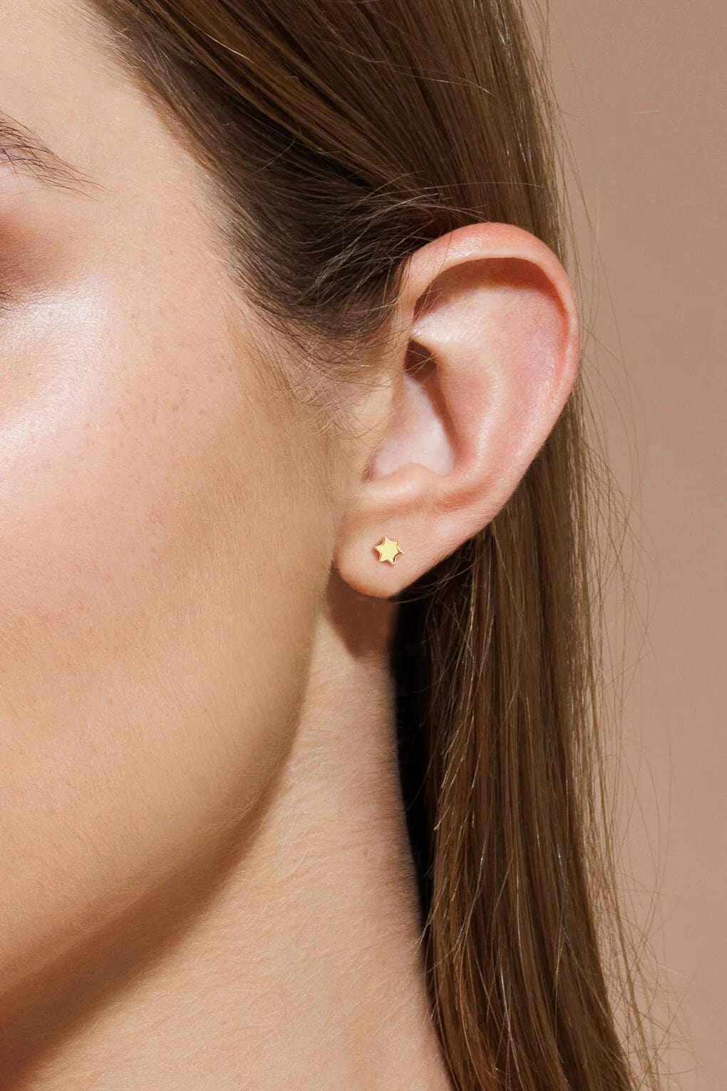 Shlomit Ofir - Tiny Star of David Earrings - Gold - ModernTribe